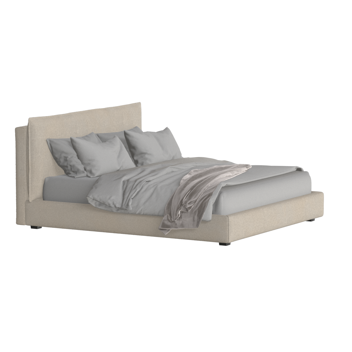 Thea Upholstered Double Bed with Clean Headboard