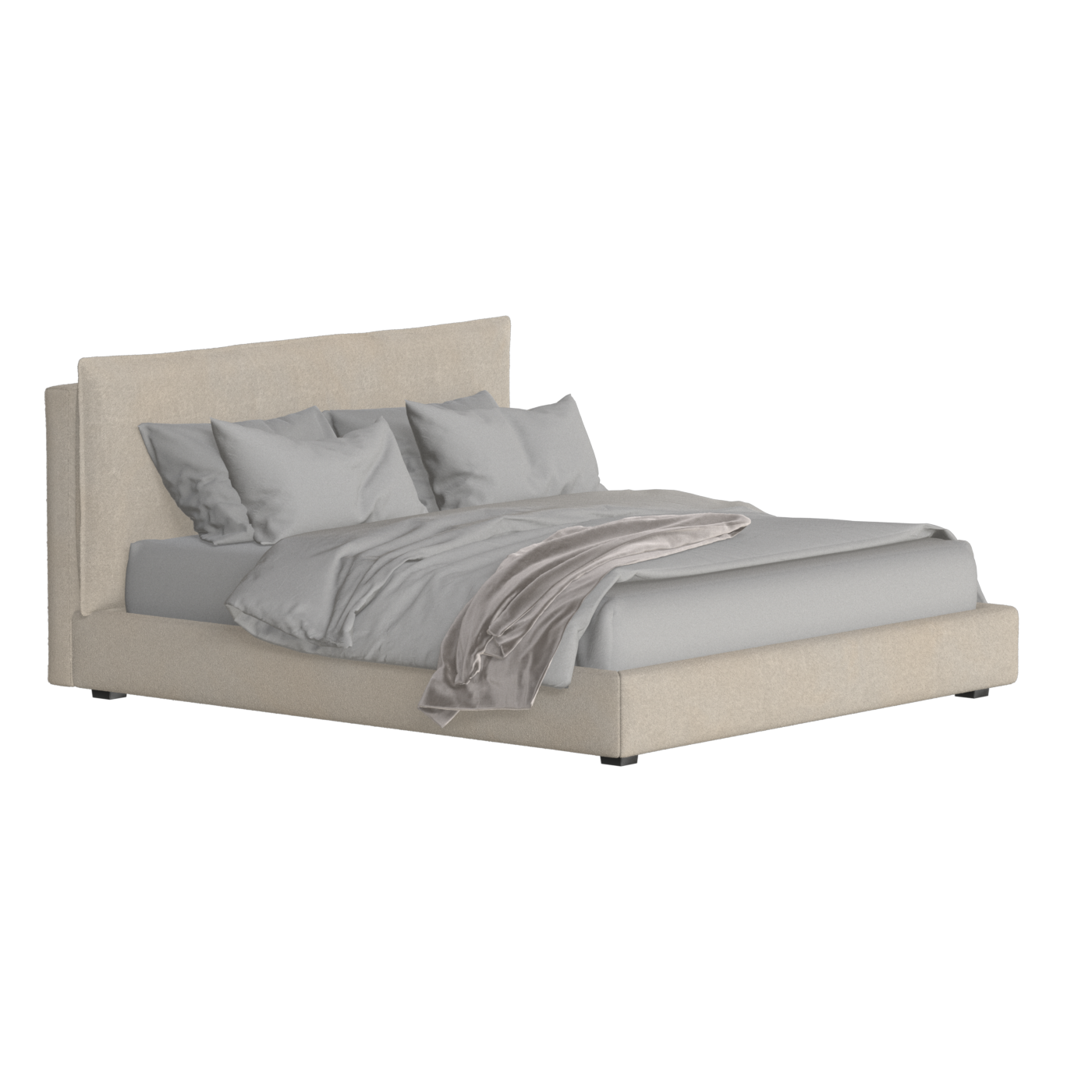 Thea Upholstered Double Bed with Clean Headboard
