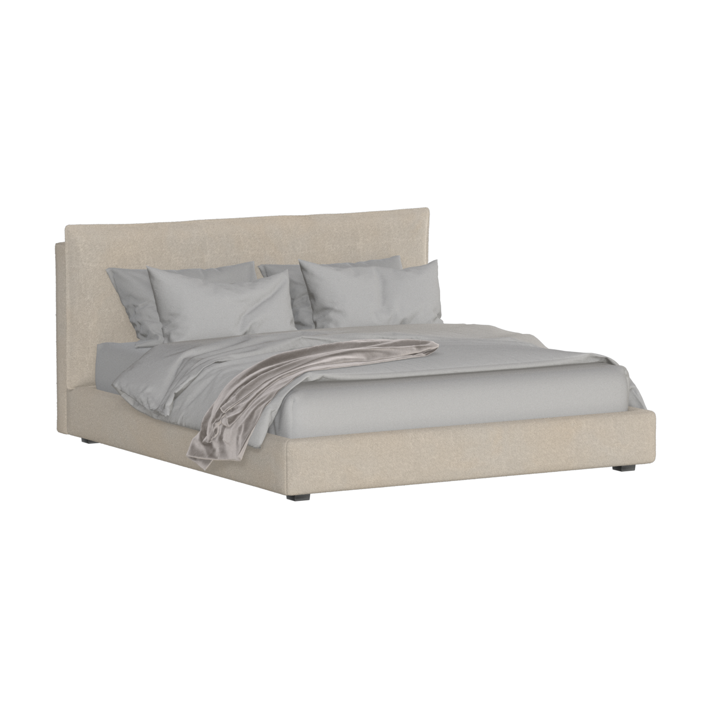Thea Upholstered Double Bed with Clean Headboard