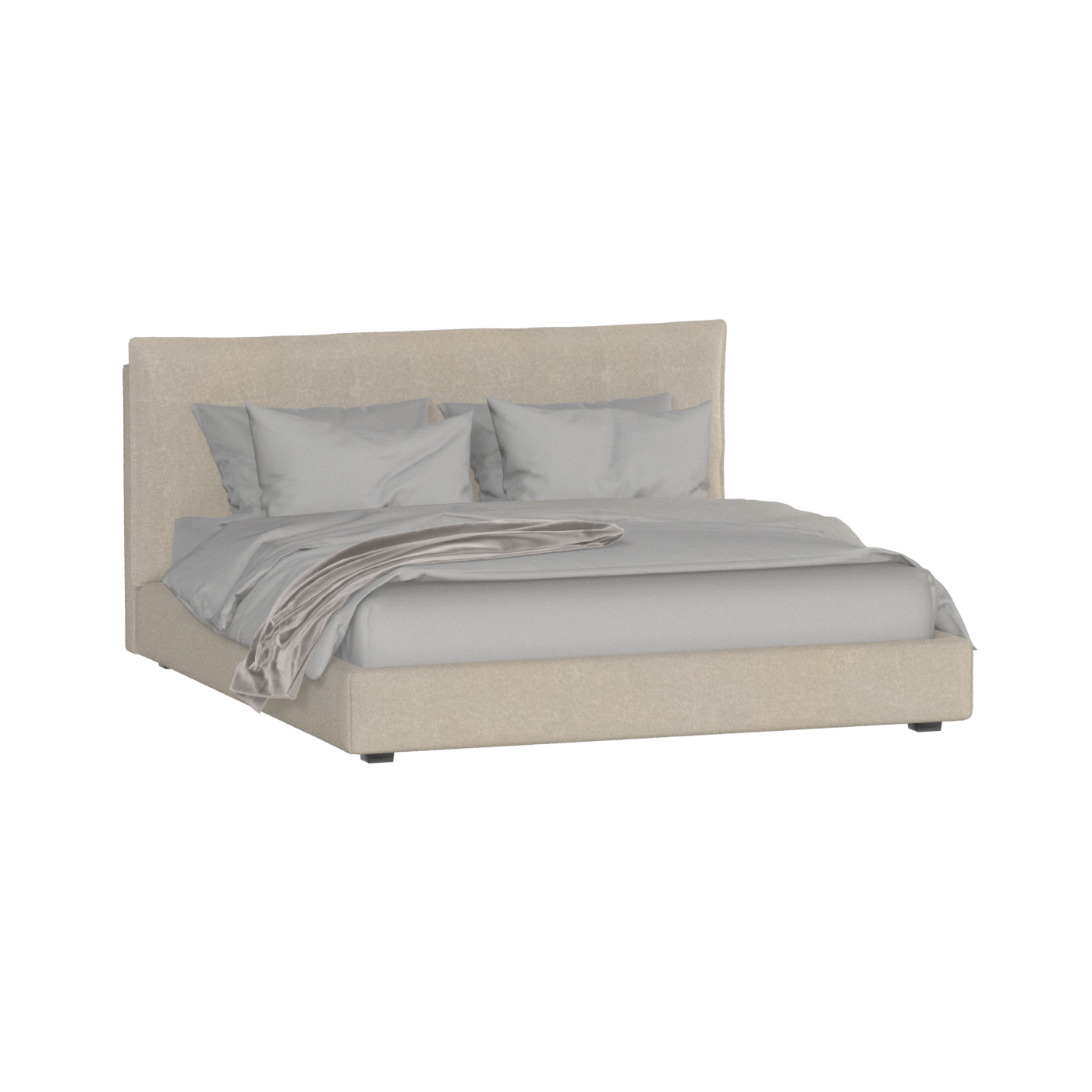 Thea Upholstered Double Bed with Clean Headboard