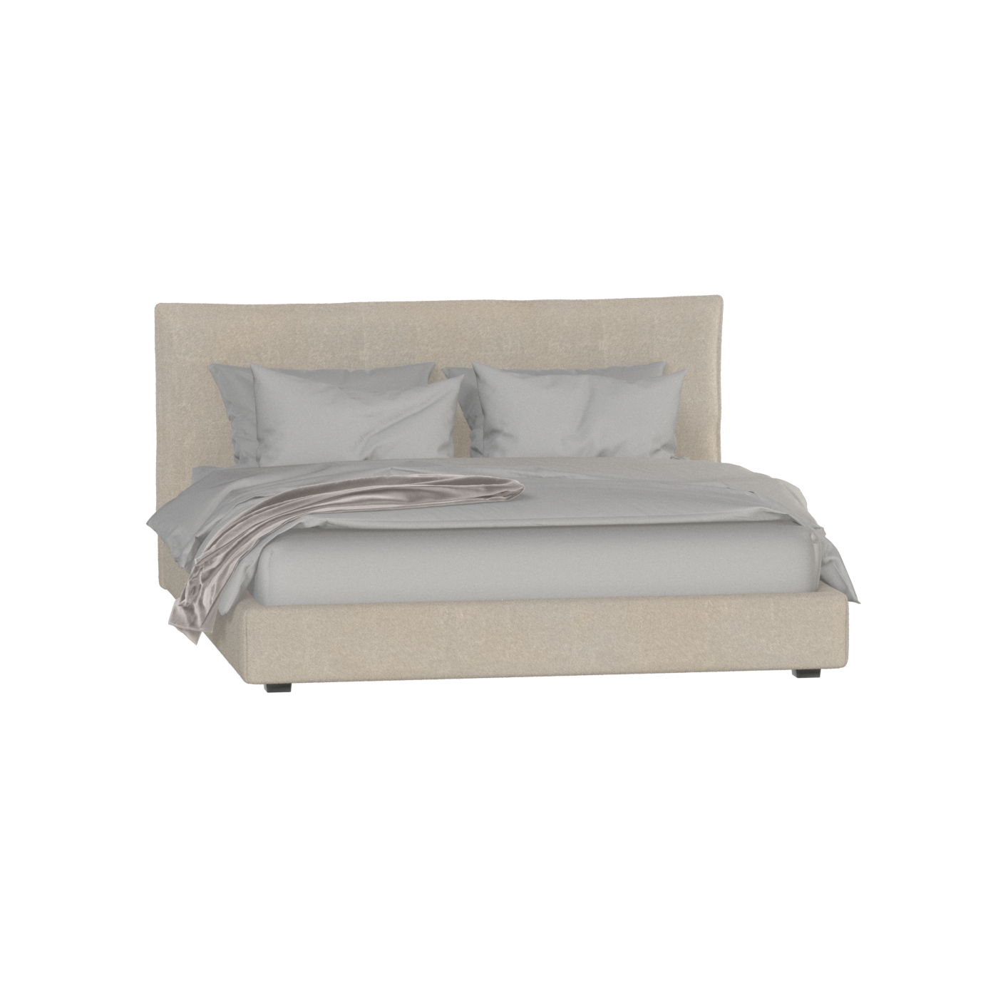 Thea Upholstered Double Bed with Clean Headboard