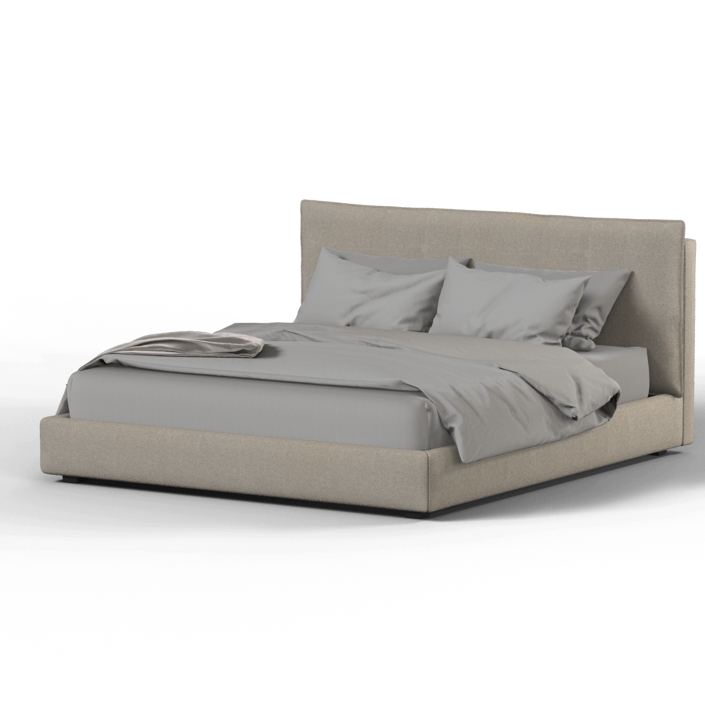 Thea Upholstered Double Bed with Clean Headboard