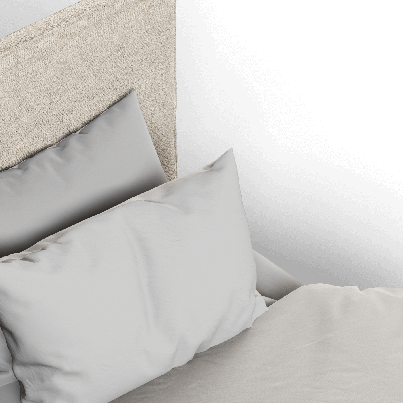 Thea Upholstered Double Bed with Clean Headboard