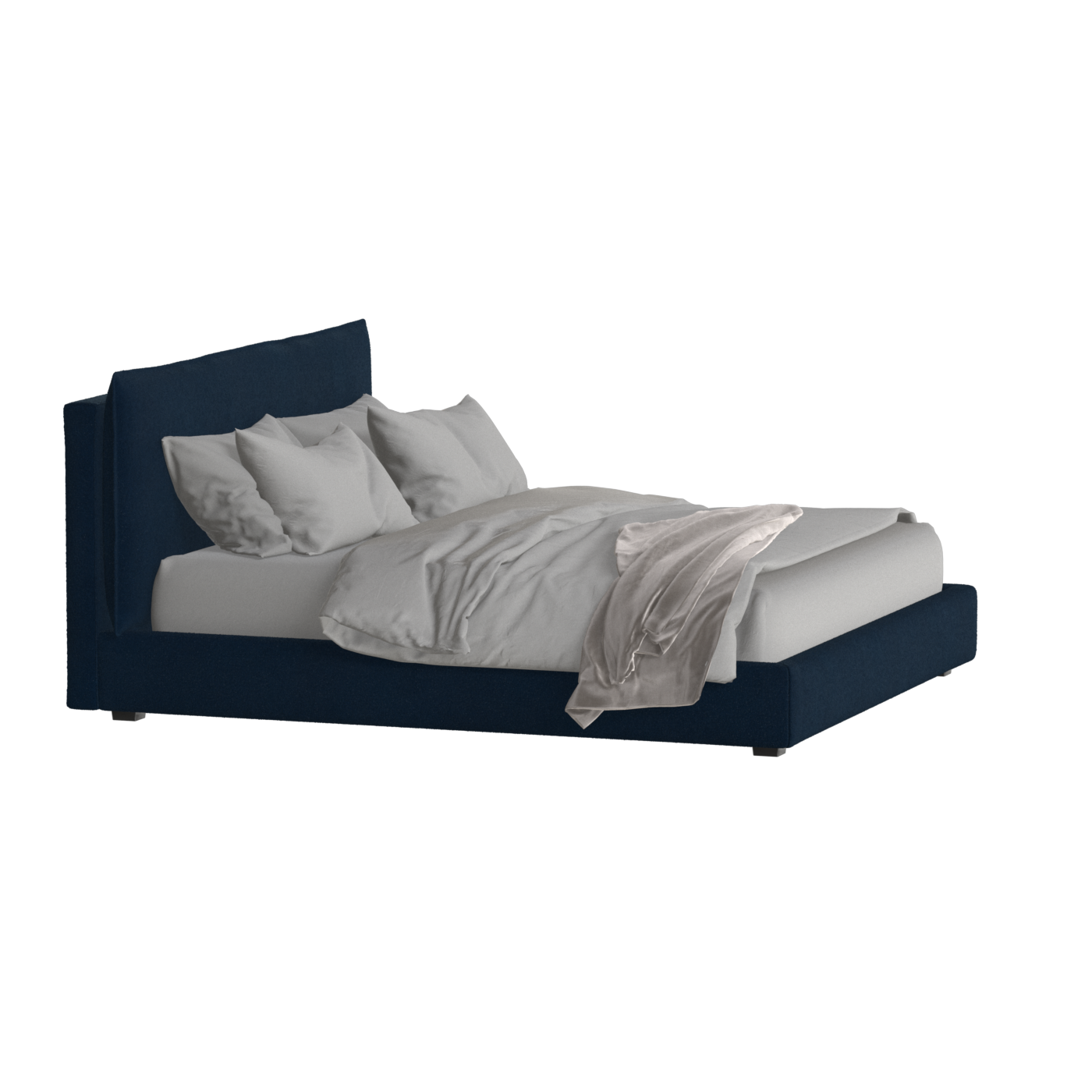 Thea Upholstered Double Bed with Clean Headboard