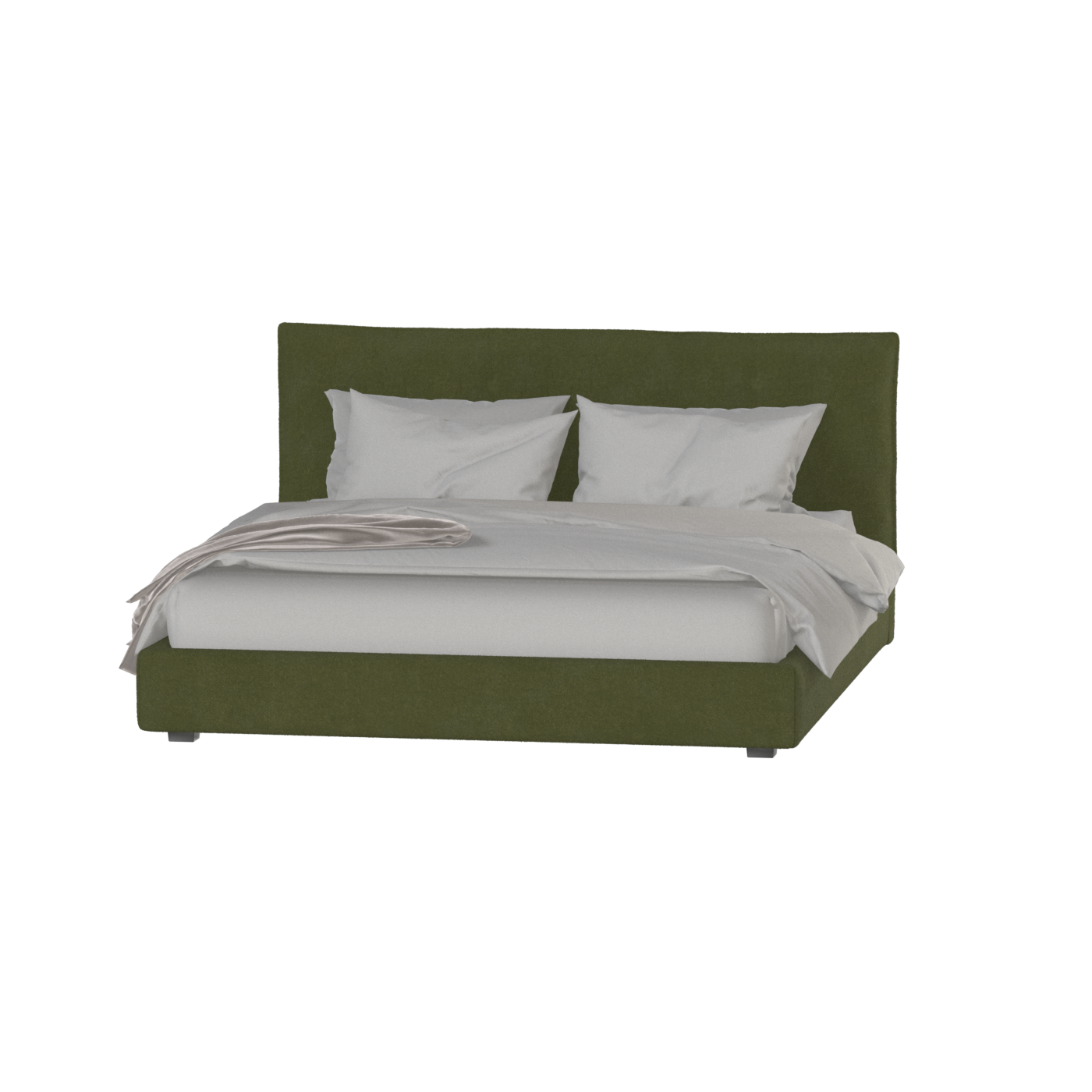 Thea Upholstered Double Bed with Clean Headboard
