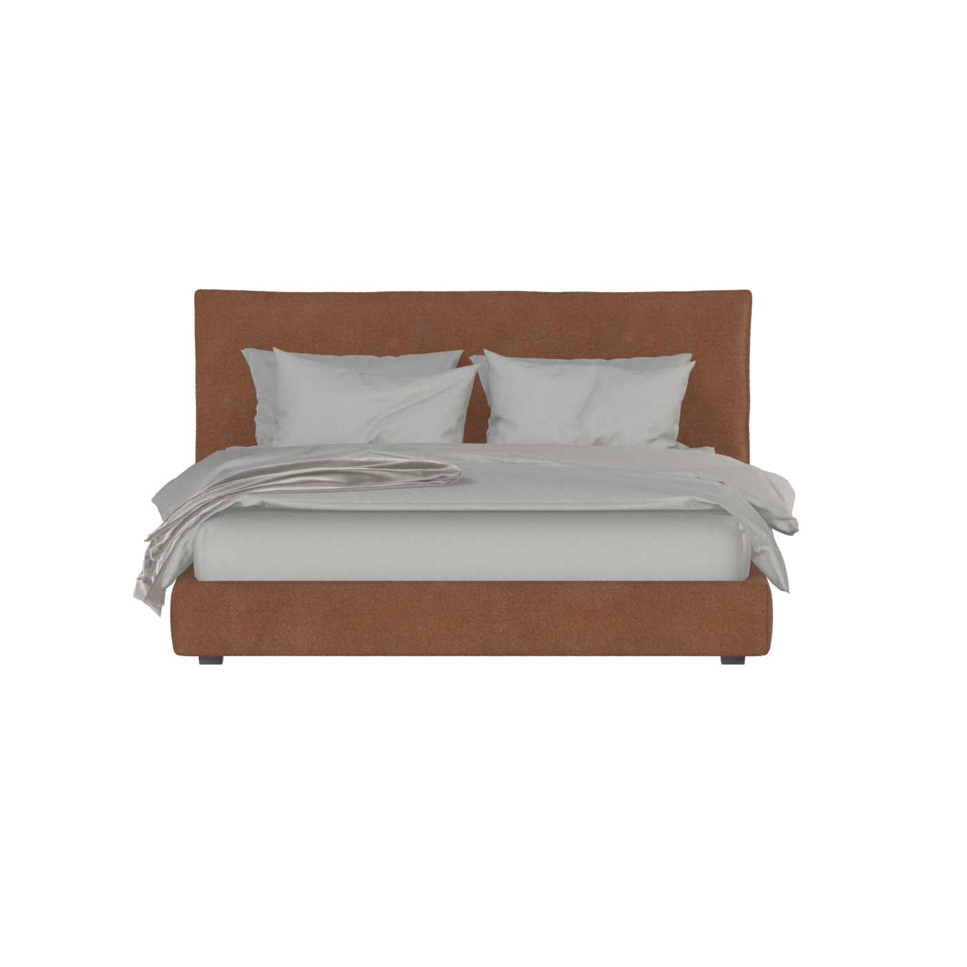 Thea Upholstered Double Bed with Clean Headboard