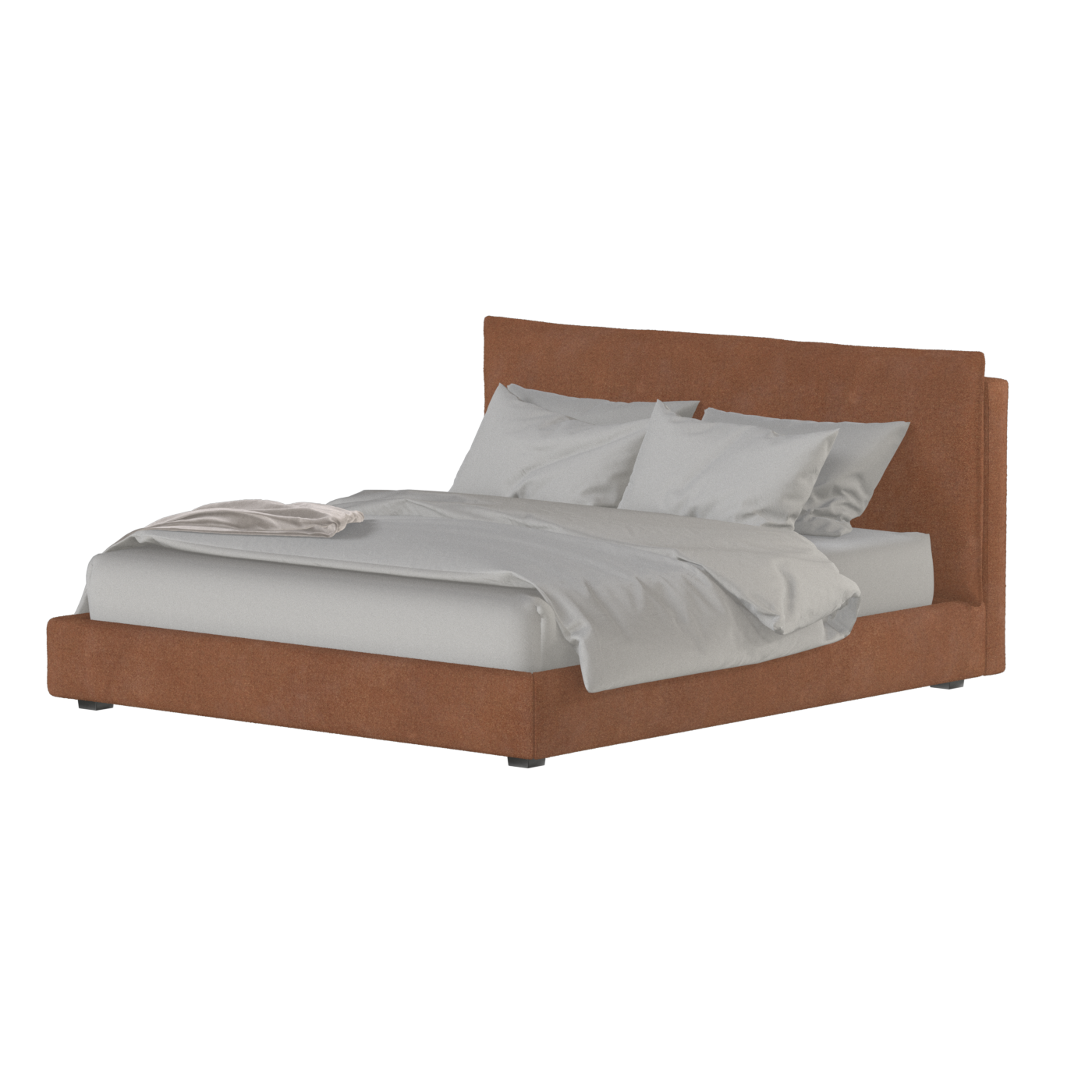 Thea Upholstered Double Bed with Clean Headboard