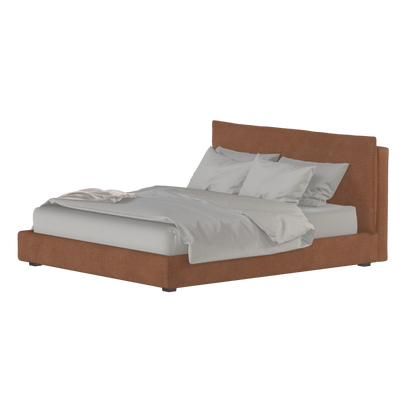 Thea Upholstered Double Bed with Clean Headboard