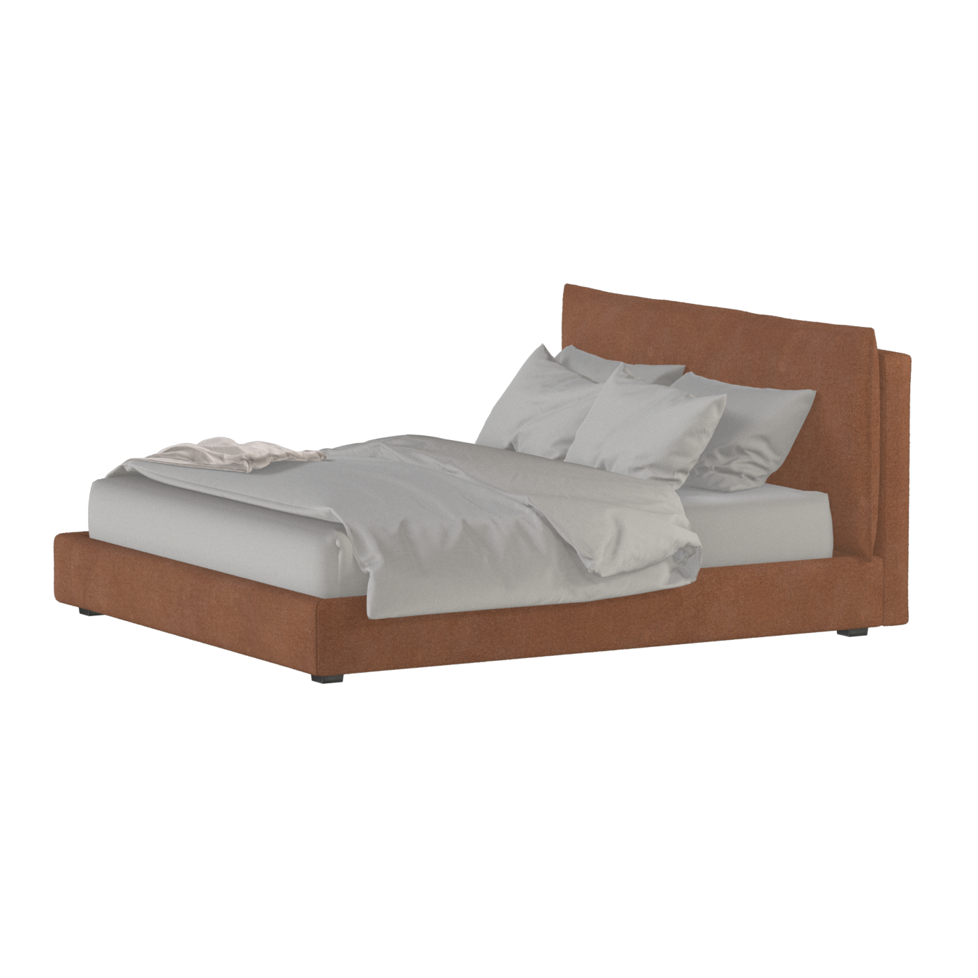 Thea Upholstered Double Bed with Clean Headboard
