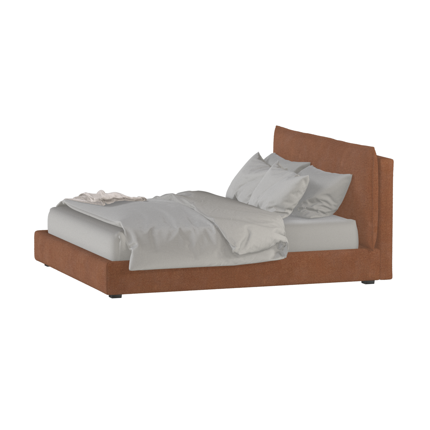 Thea Upholstered Double Bed with Clean Headboard