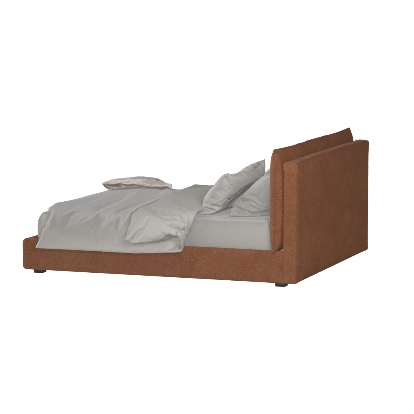 Thea Upholstered Double Bed with Clean Headboard
