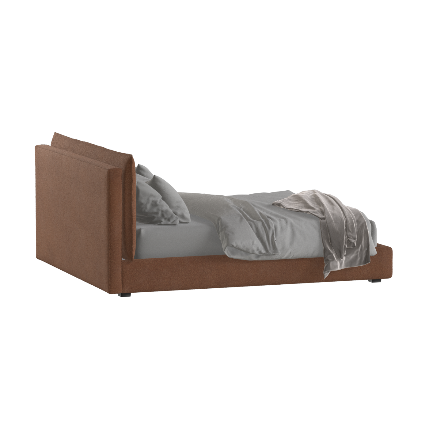 Thea Upholstered Double Bed with Clean Headboard