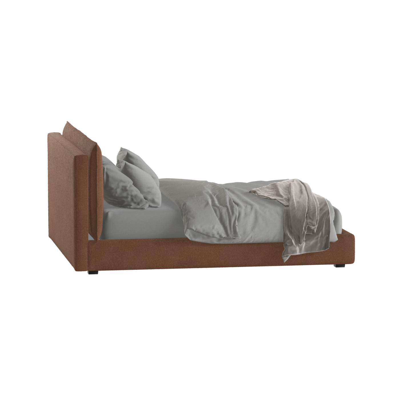 Thea Upholstered Double Bed with Clean Headboard