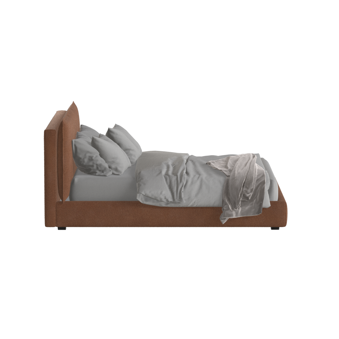 Thea Upholstered Double Bed with Clean Headboard