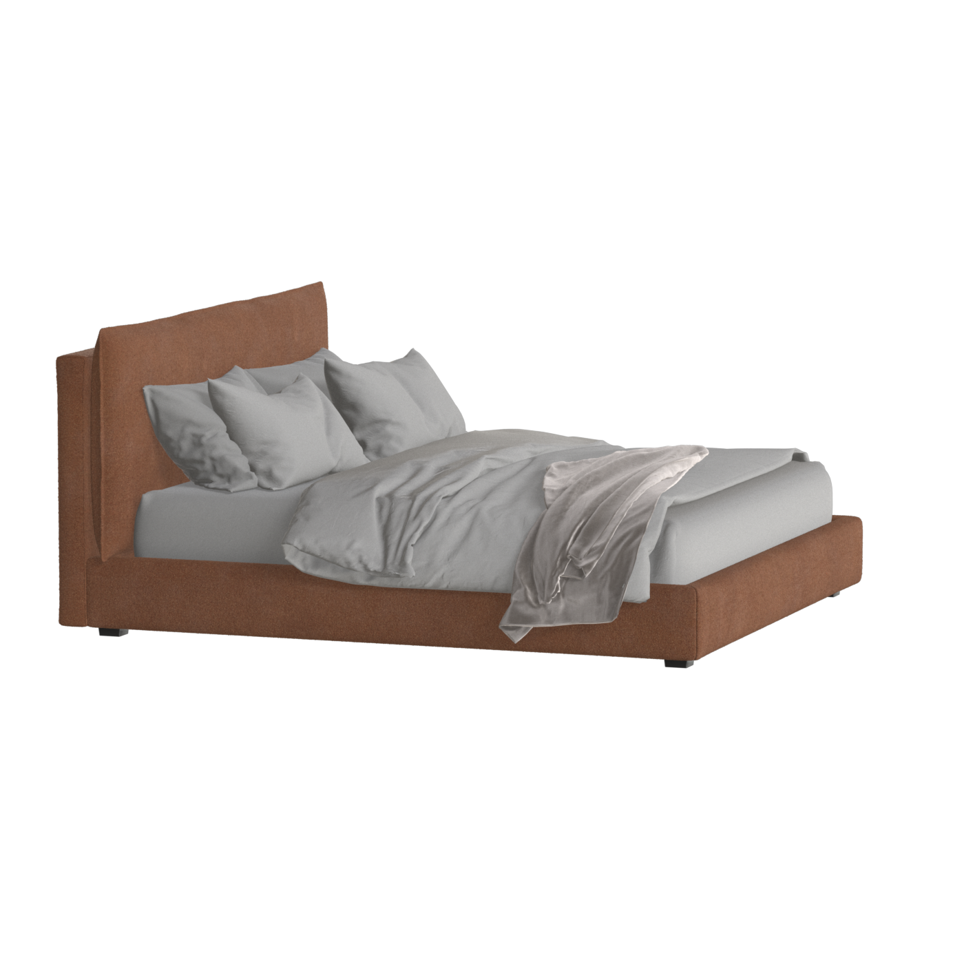 Thea Upholstered Double Bed with Clean Headboard