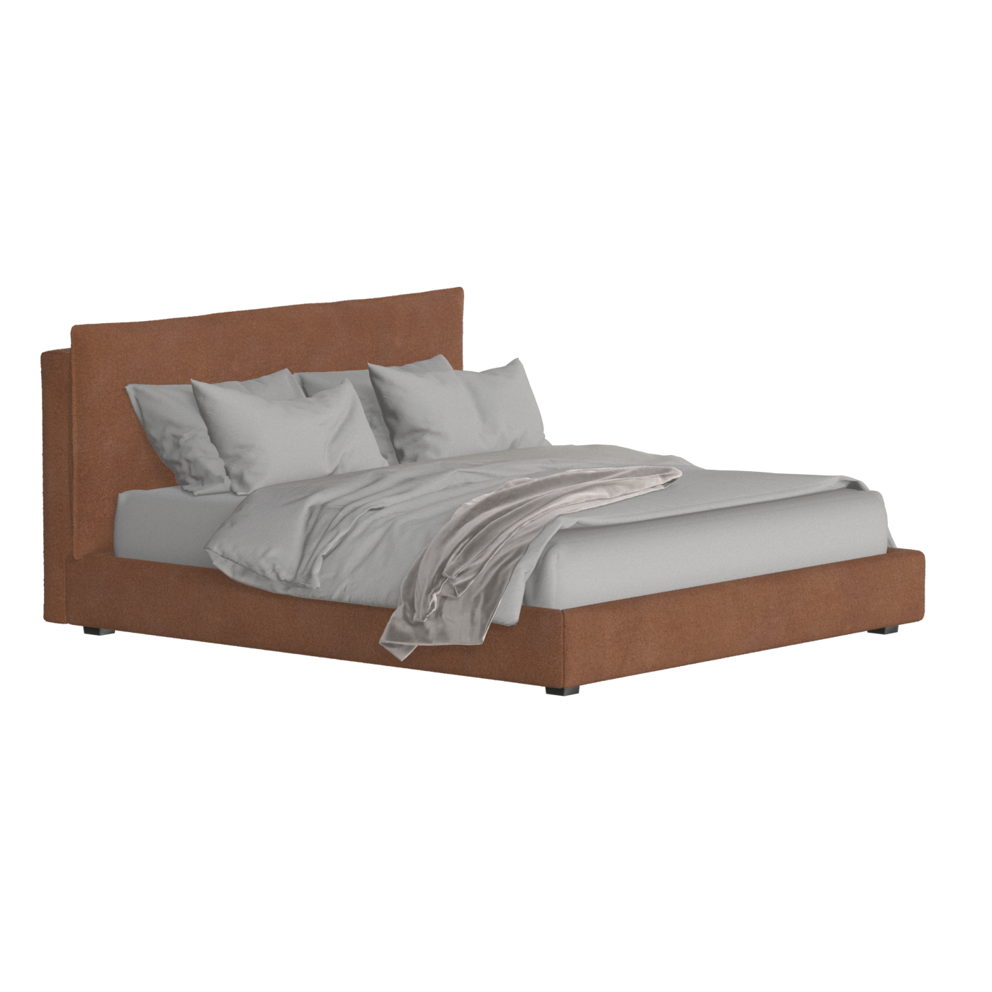 Thea Upholstered Double Bed with Clean Headboard