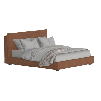 Thea Upholstered Double Bed with Clean Headboard
