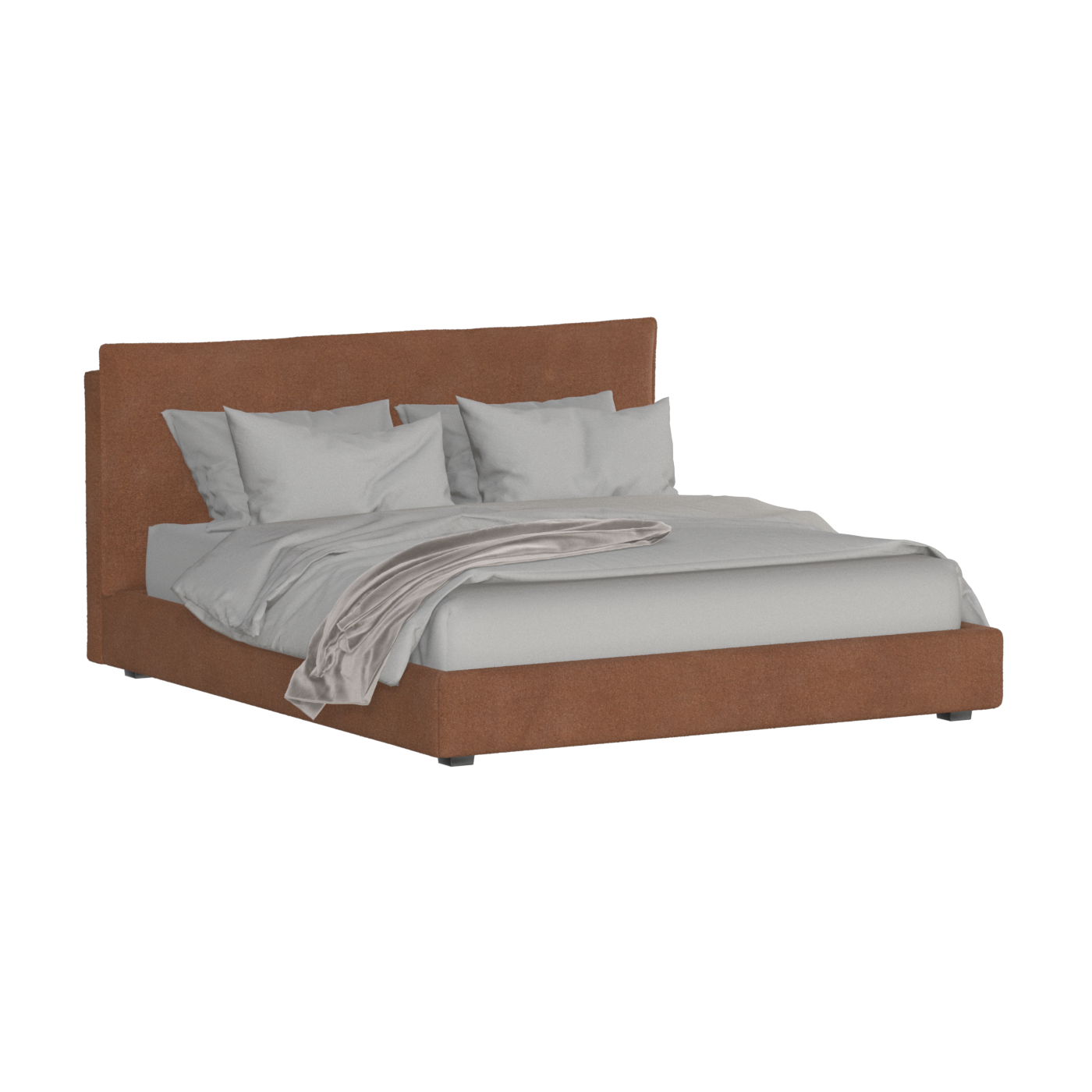 Thea Upholstered Double Bed with Clean Headboard