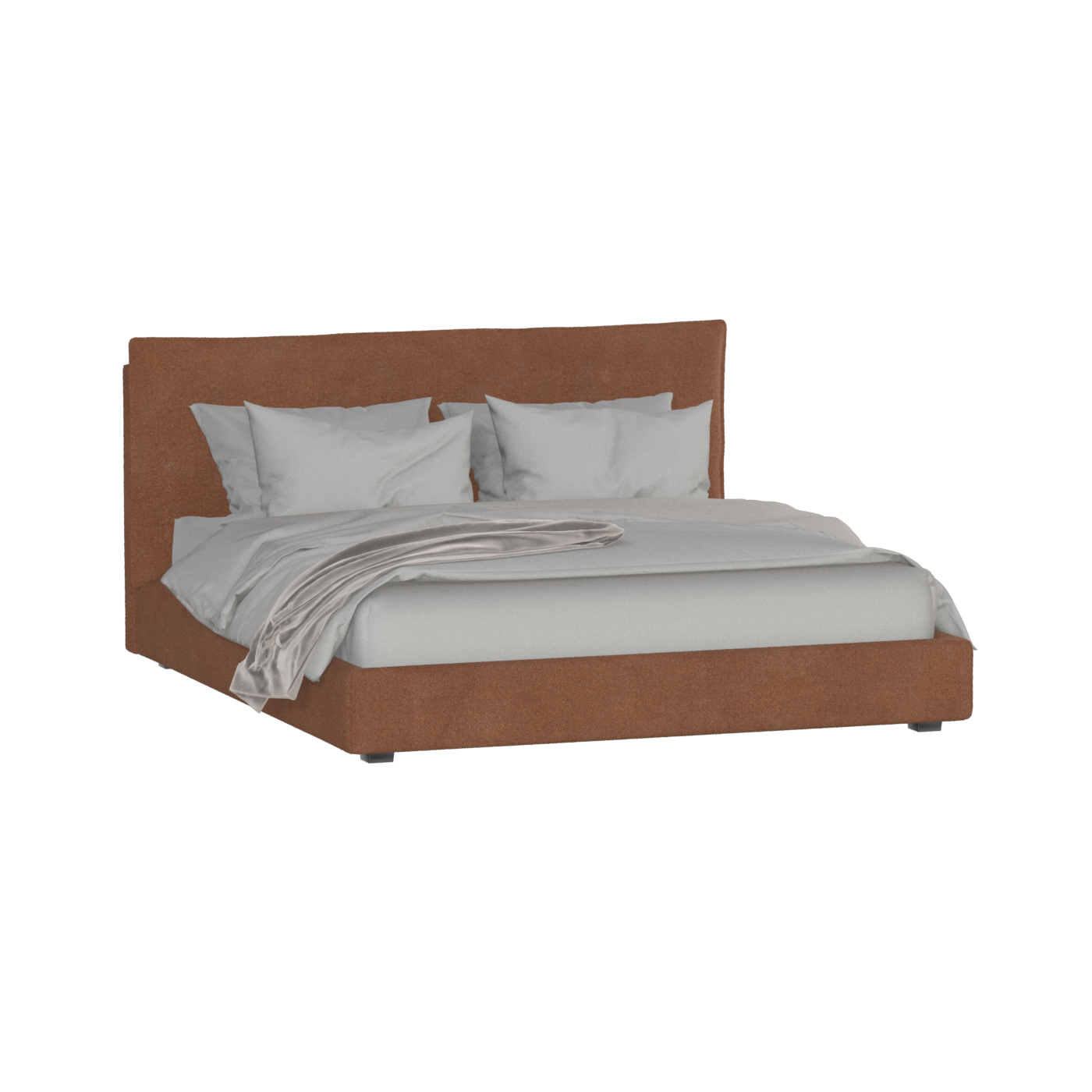 Thea Upholstered Double Bed with Clean Headboard