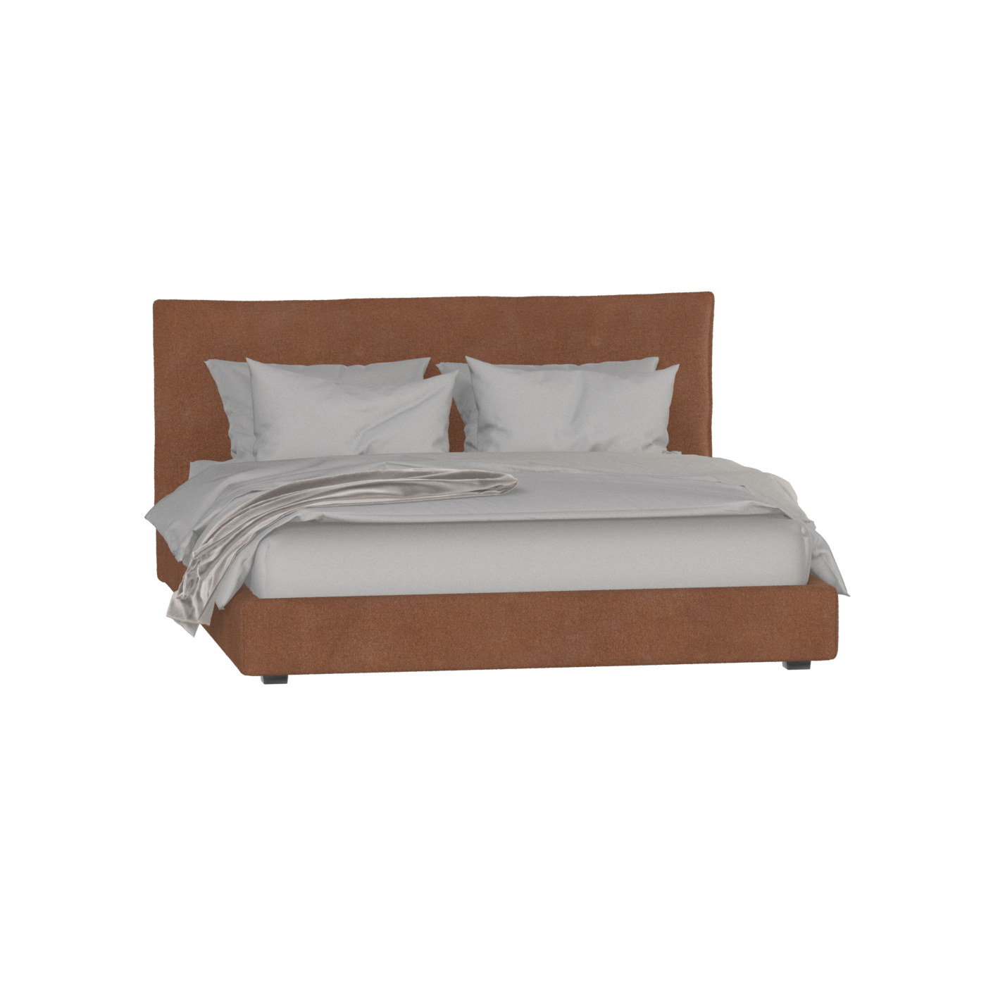 Thea Upholstered Double Bed with Clean Headboard