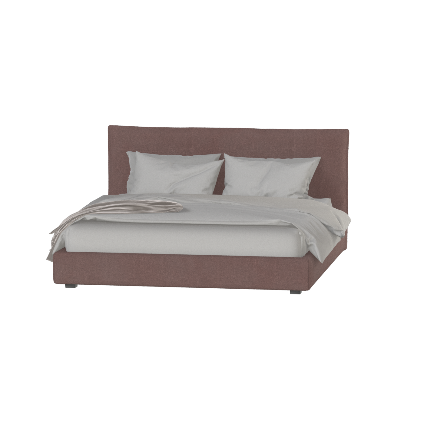 Thea Upholstered Double Bed with Clean Headboard