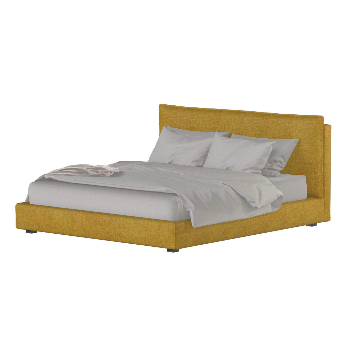 Thea Upholstered Double Bed with Clean Headboard