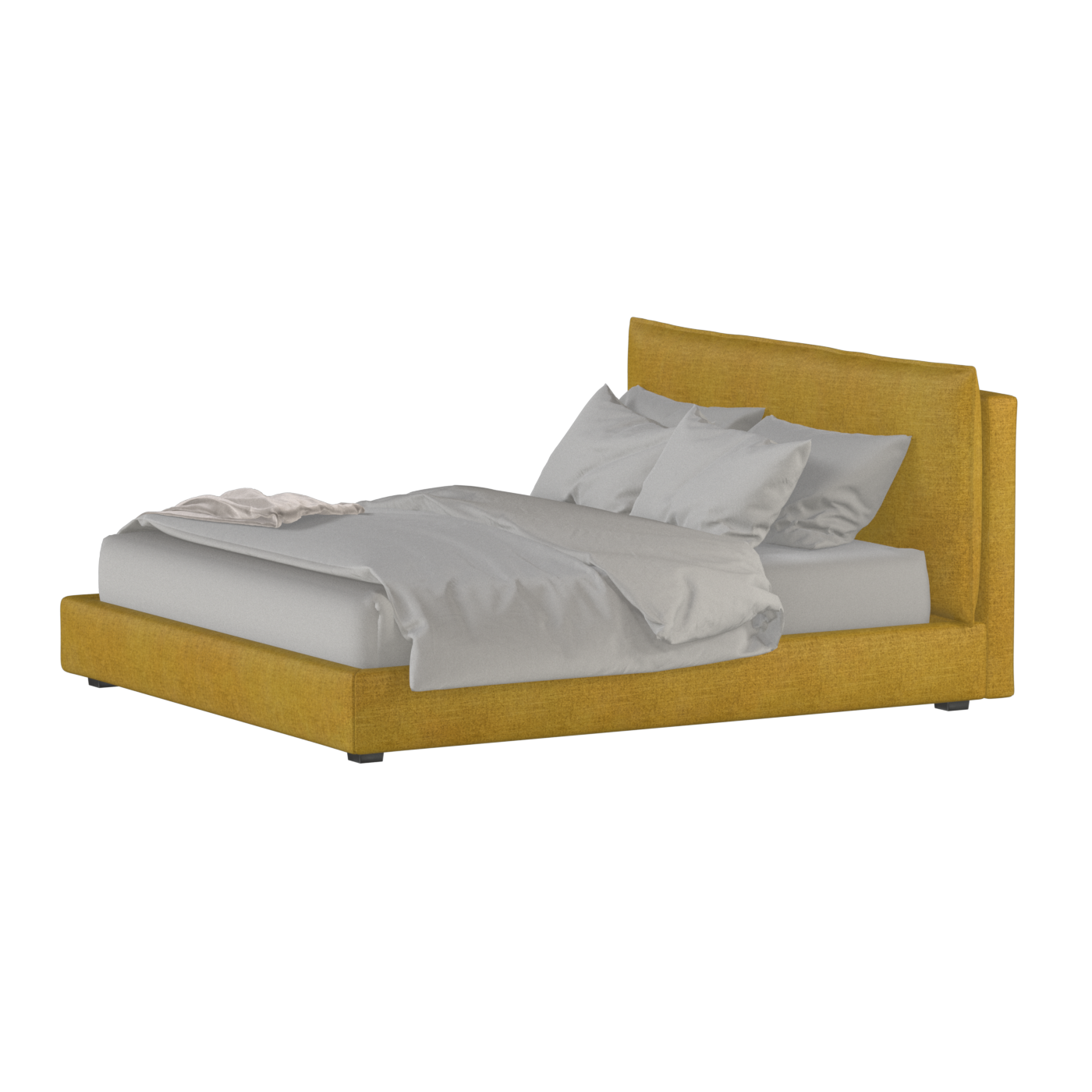 Thea Upholstered Double Bed with Clean Headboard