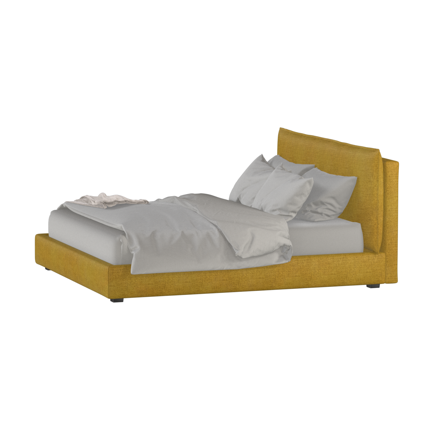 Thea Upholstered Double Bed with Clean Headboard