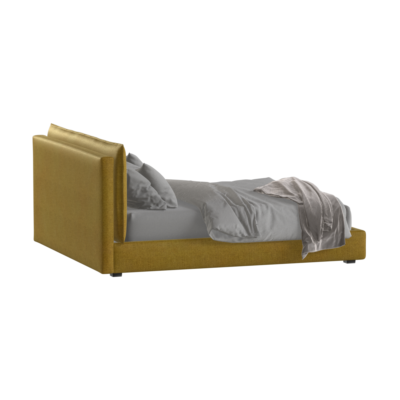 Thea Upholstered Double Bed with Clean Headboard