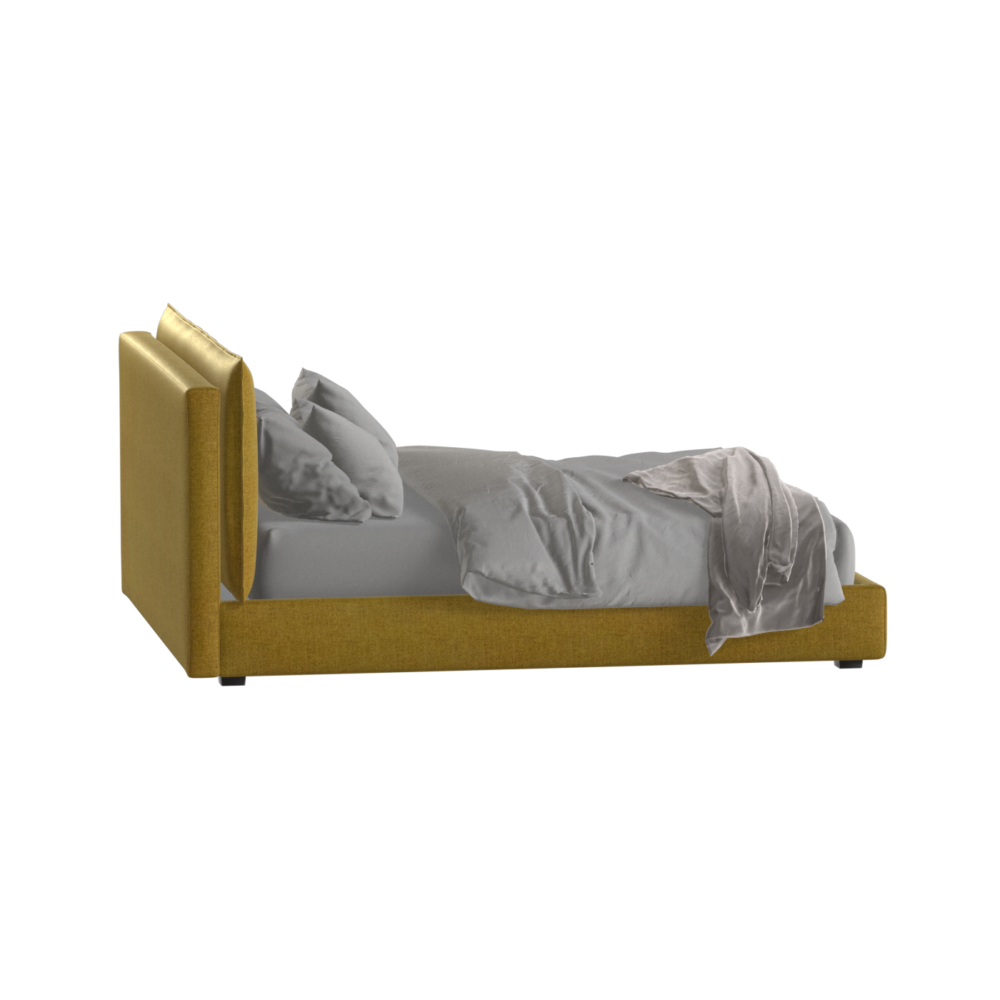 Thea Upholstered Double Bed with Clean Headboard