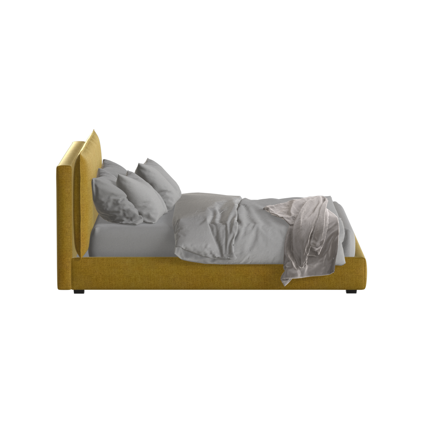 Thea Upholstered Double Bed with Clean Headboard