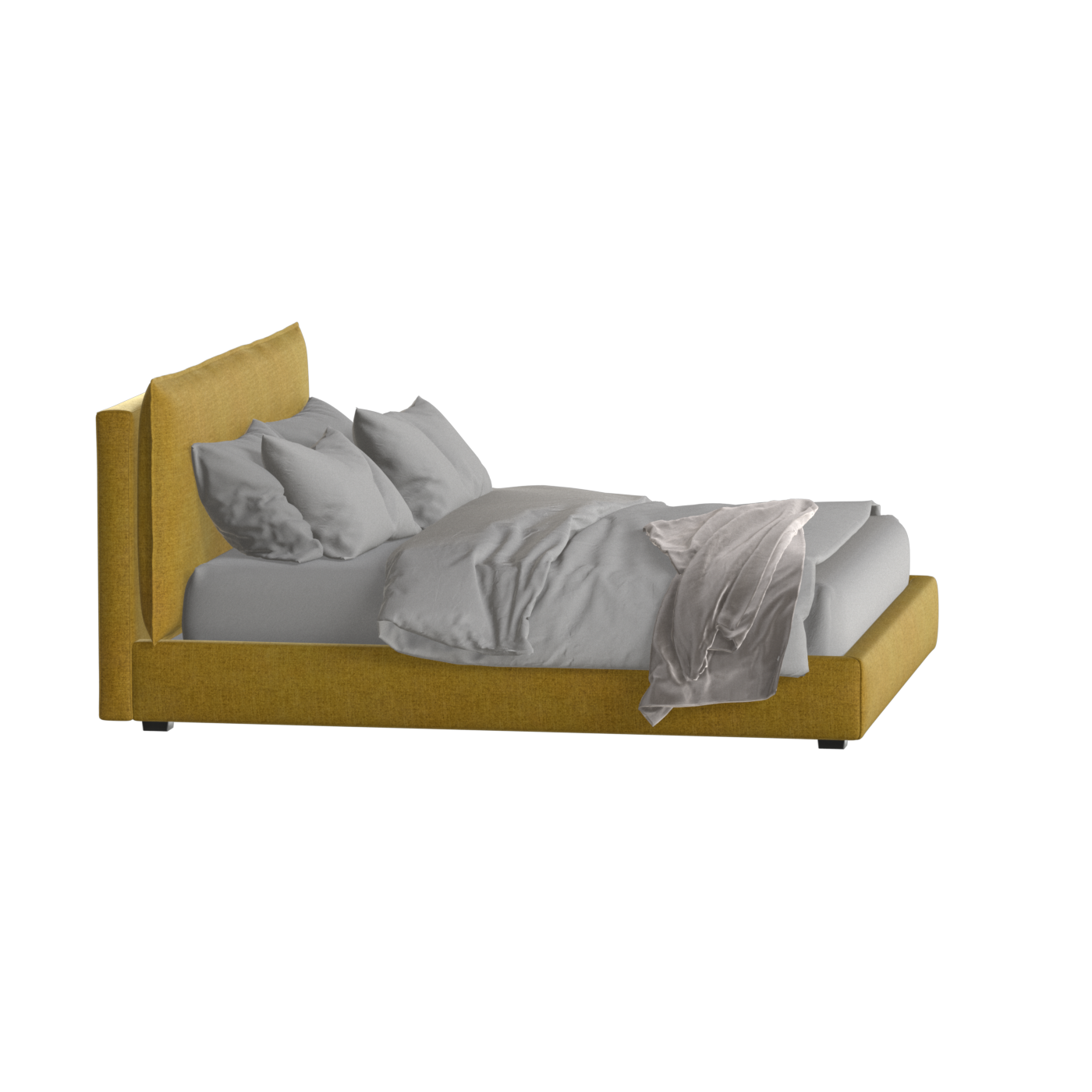 Thea Upholstered Double Bed with Clean Headboard