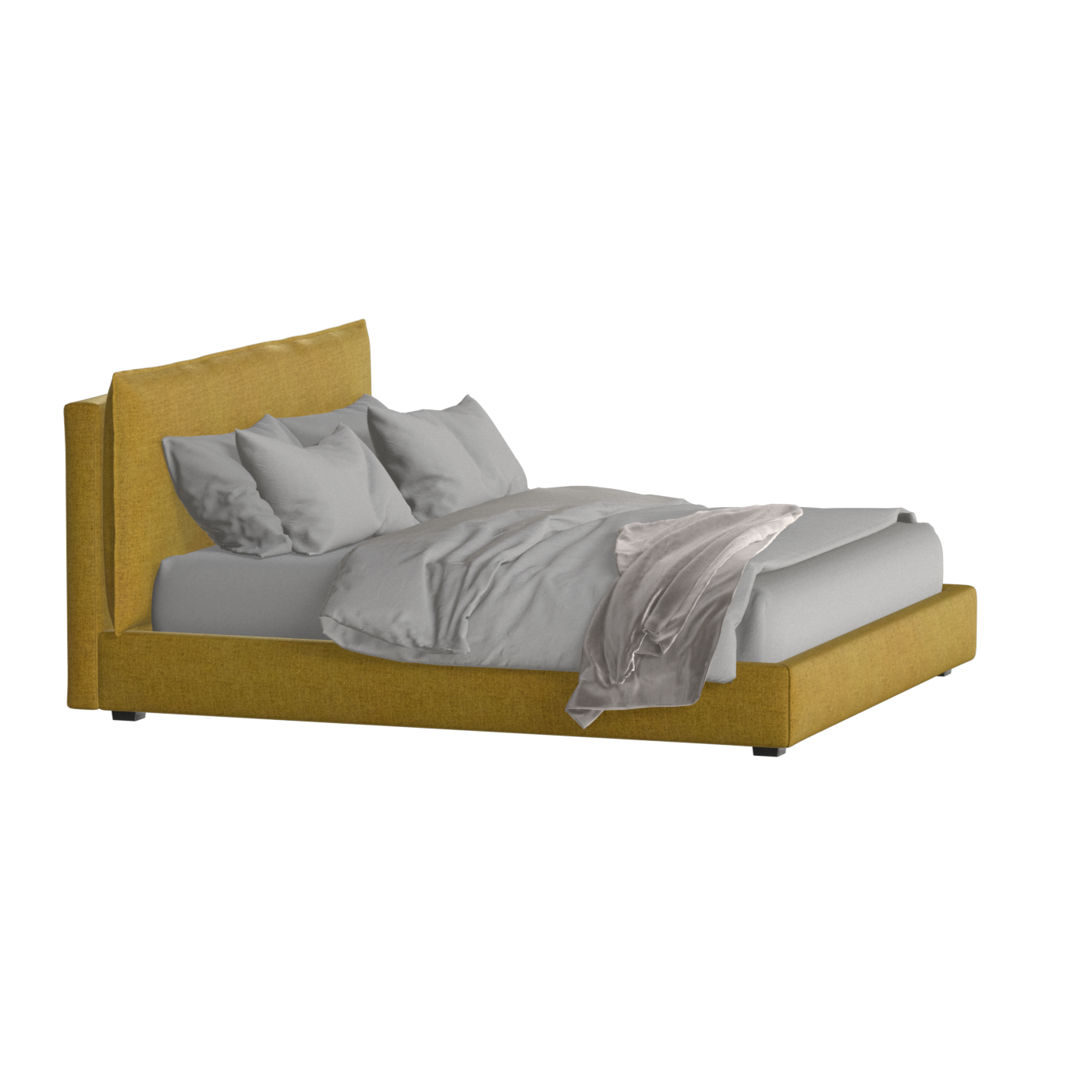 Thea Upholstered Double Bed with Clean Headboard
