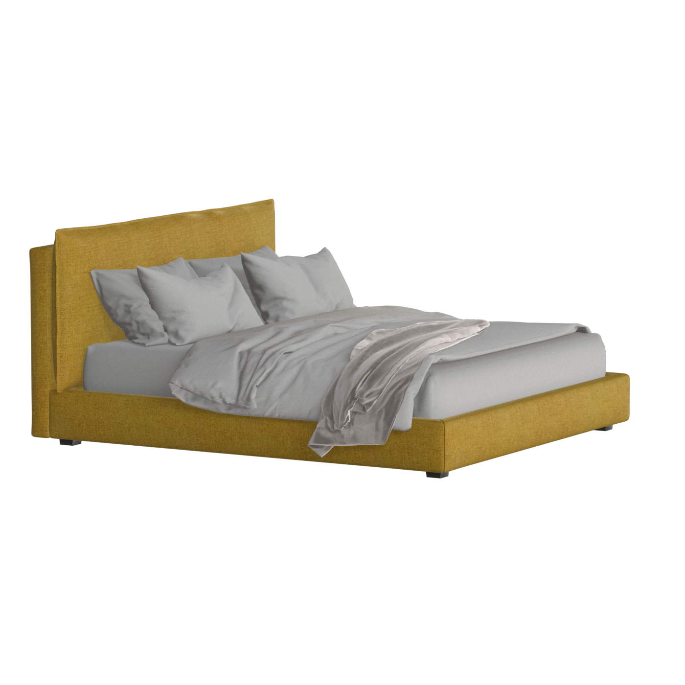 Thea Upholstered Double Bed with Clean Headboard