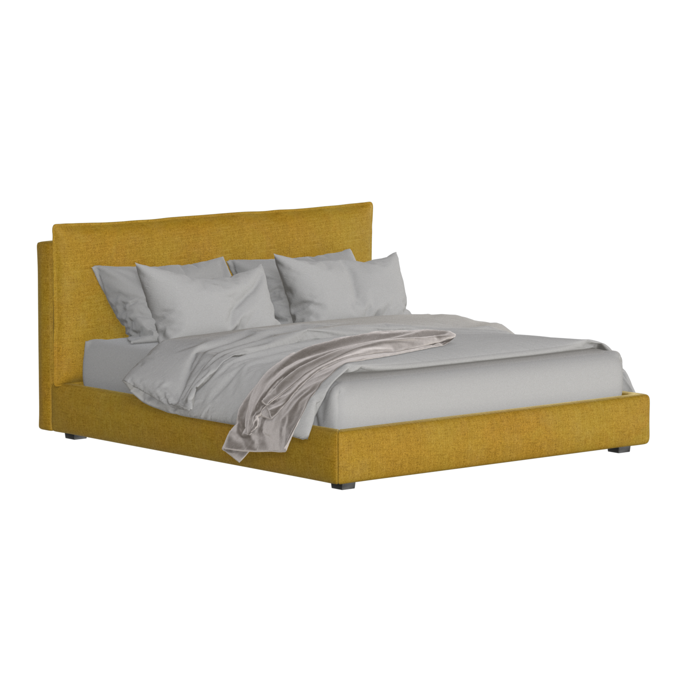 Thea Upholstered Double Bed with Clean Headboard