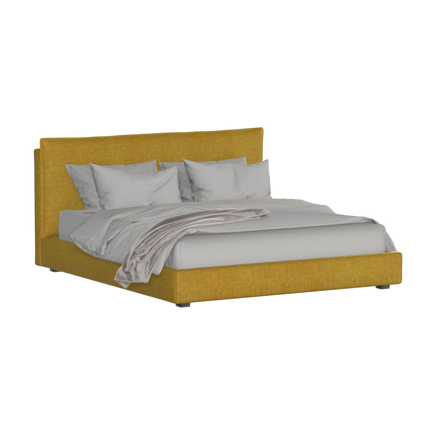 Thea Upholstered Double Bed with Clean Headboard
