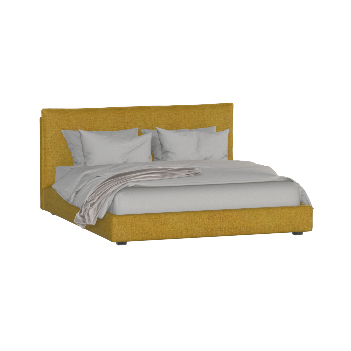 Thea Upholstered Double Bed with Clean Headboard
