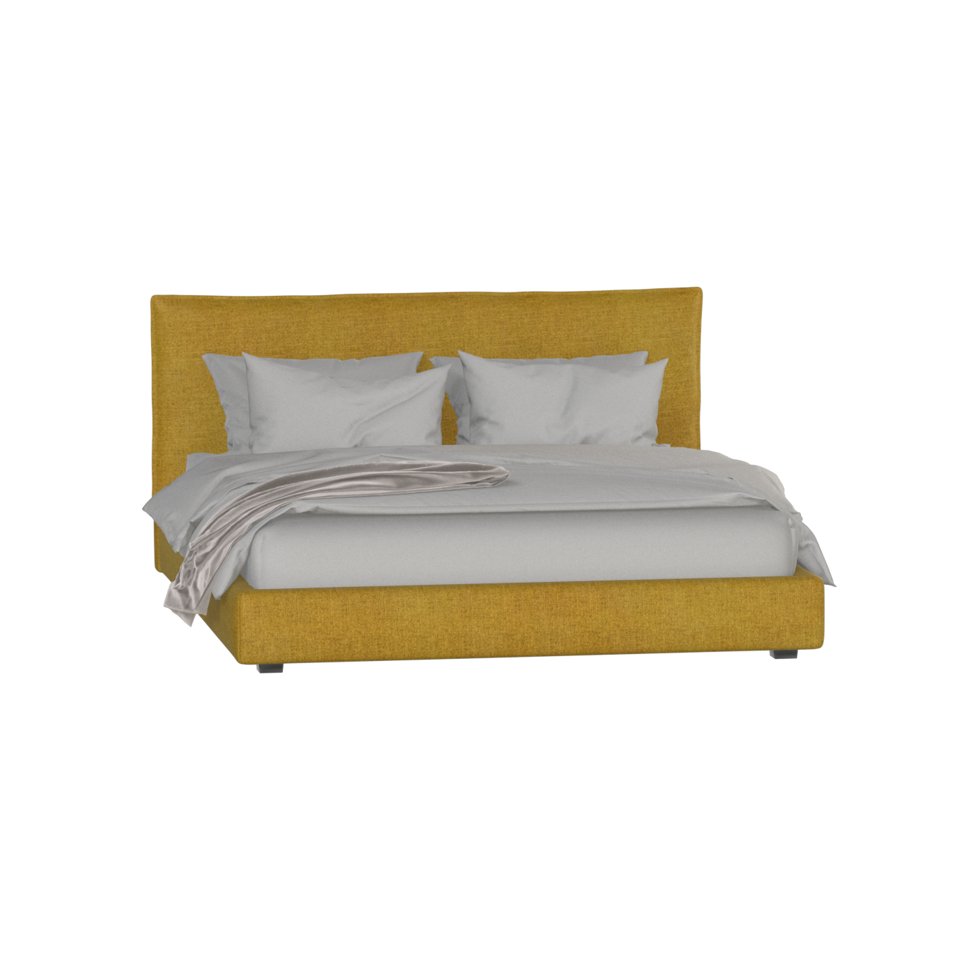 Thea Upholstered Double Bed with Clean Headboard