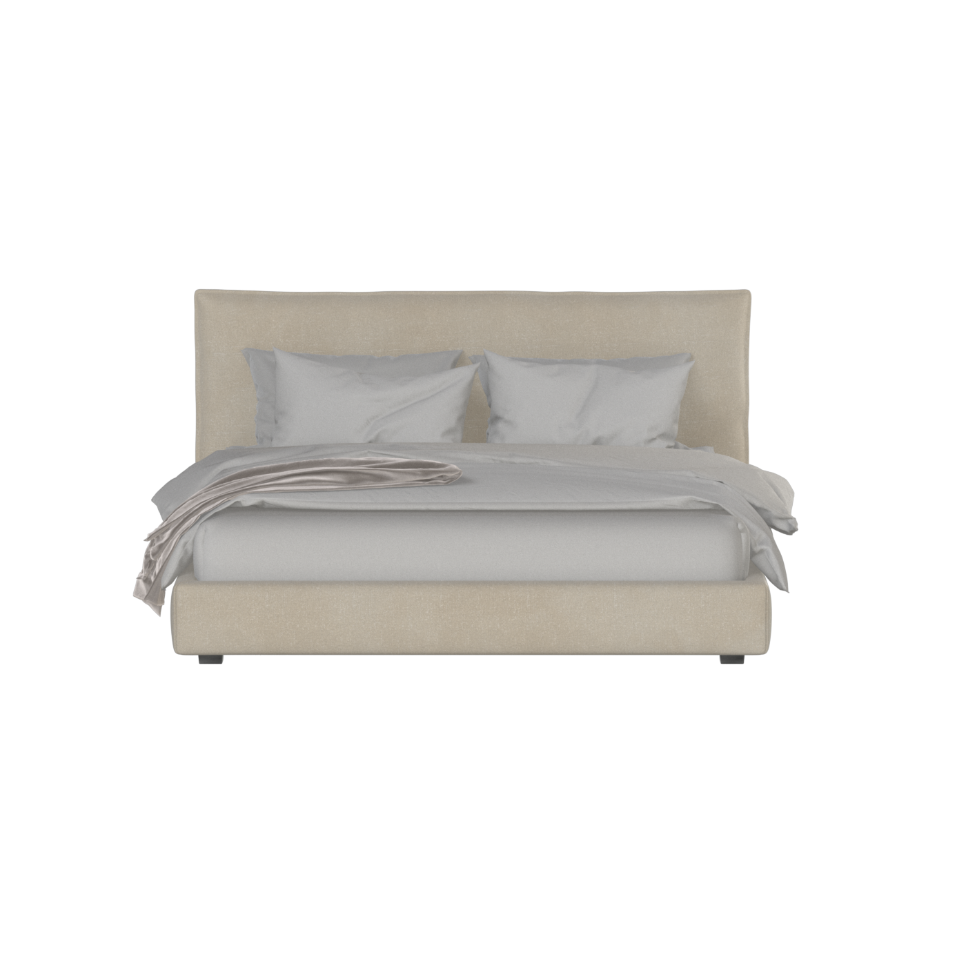 Thea Upholstered Double Bed with Clean Headboard