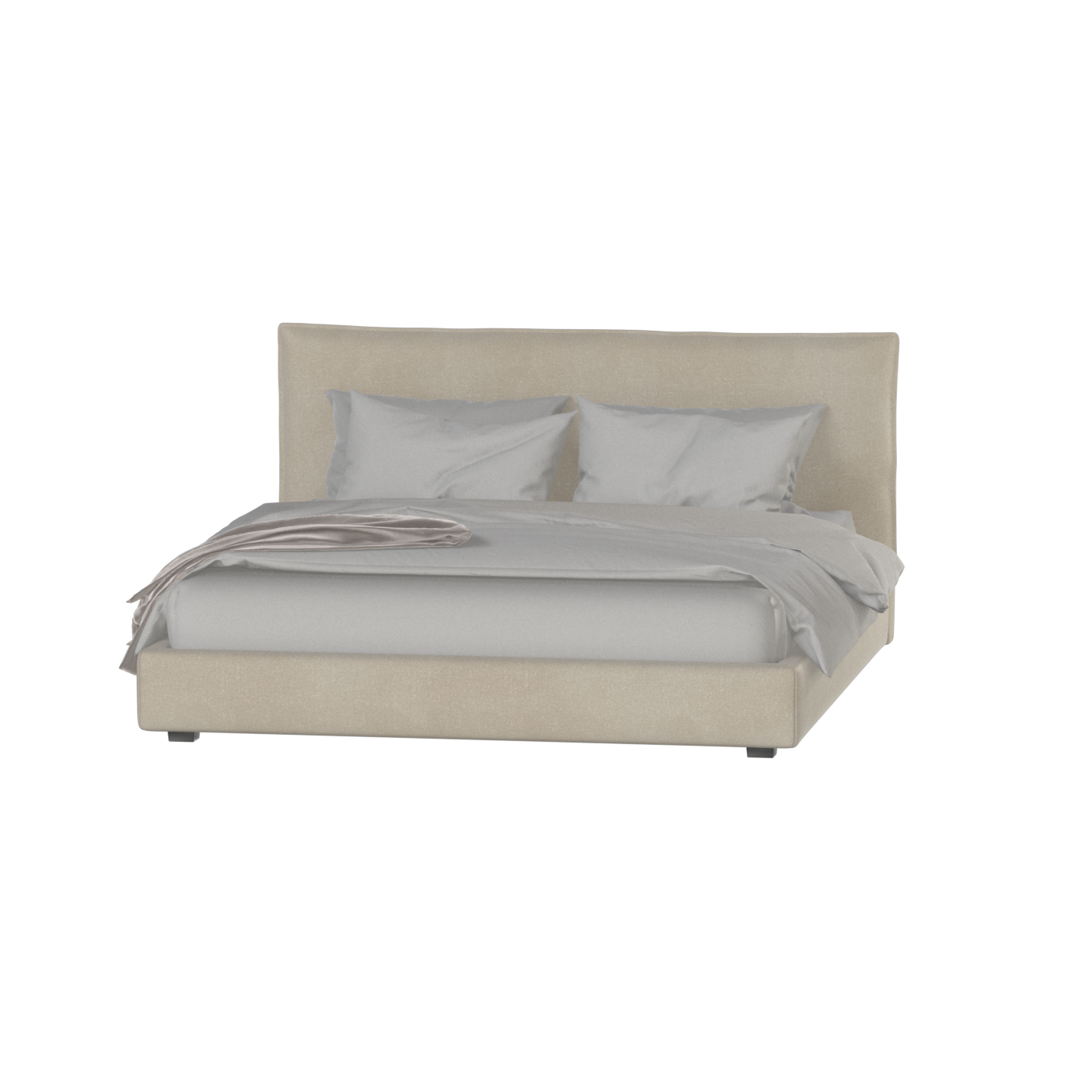 Thea Upholstered Double Bed with Clean Headboard