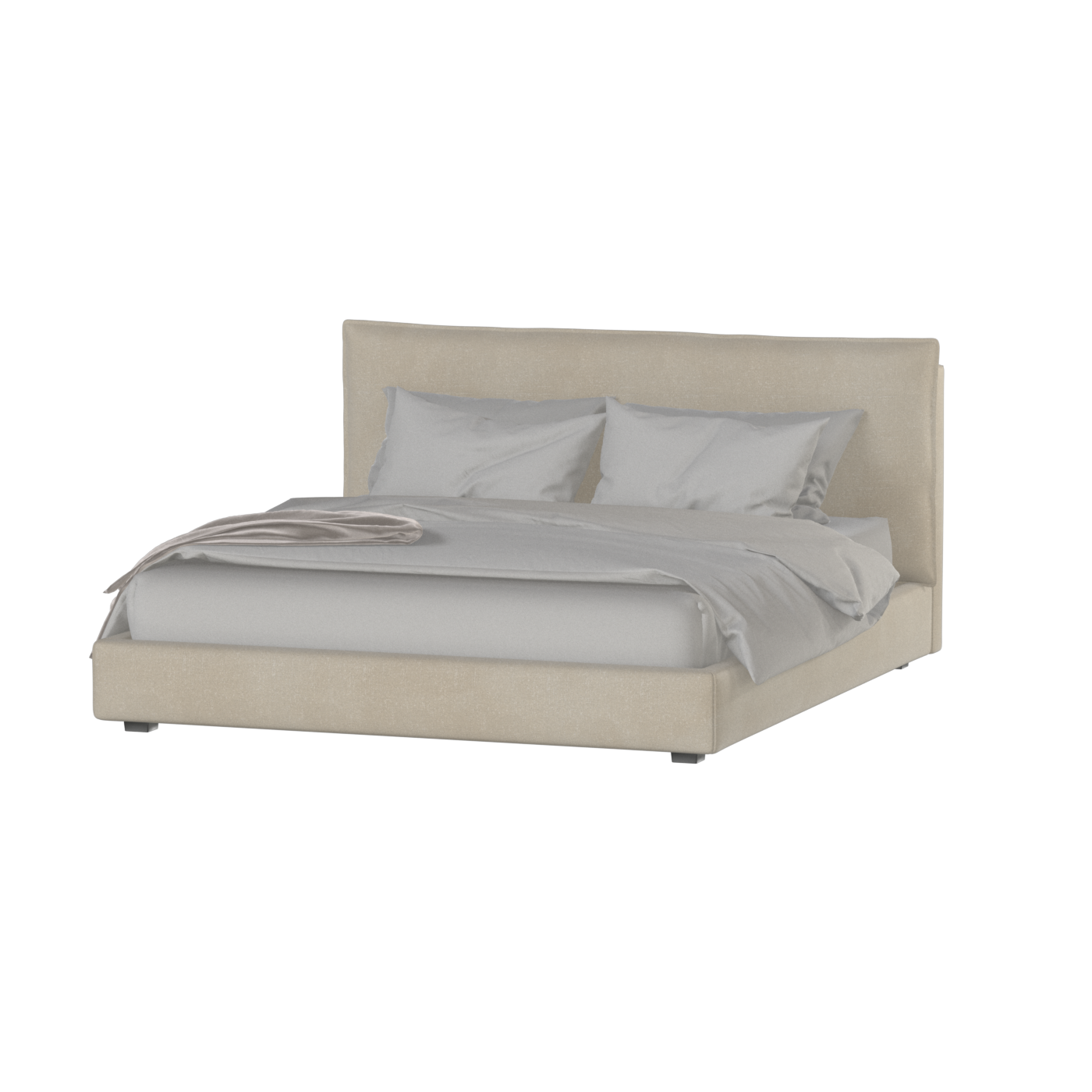 Thea Upholstered Double Bed with Clean Headboard