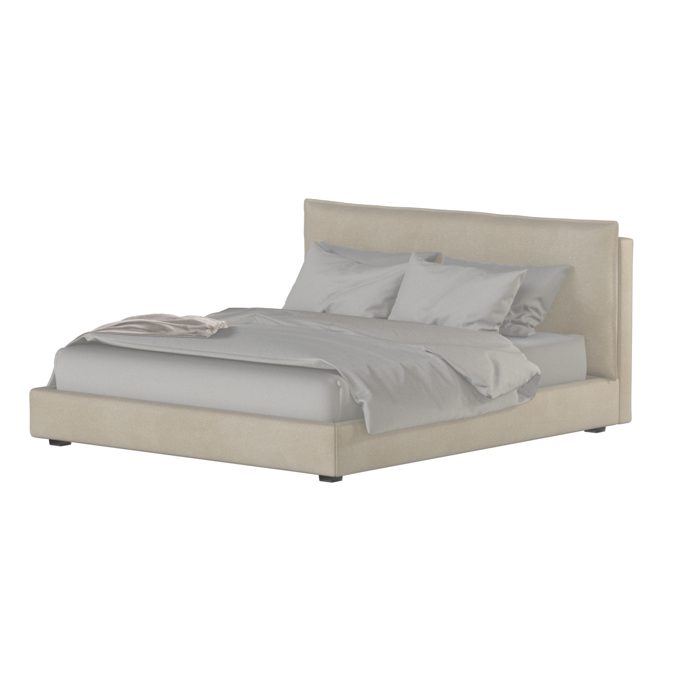 Thea Upholstered Double Bed with Clean Headboard