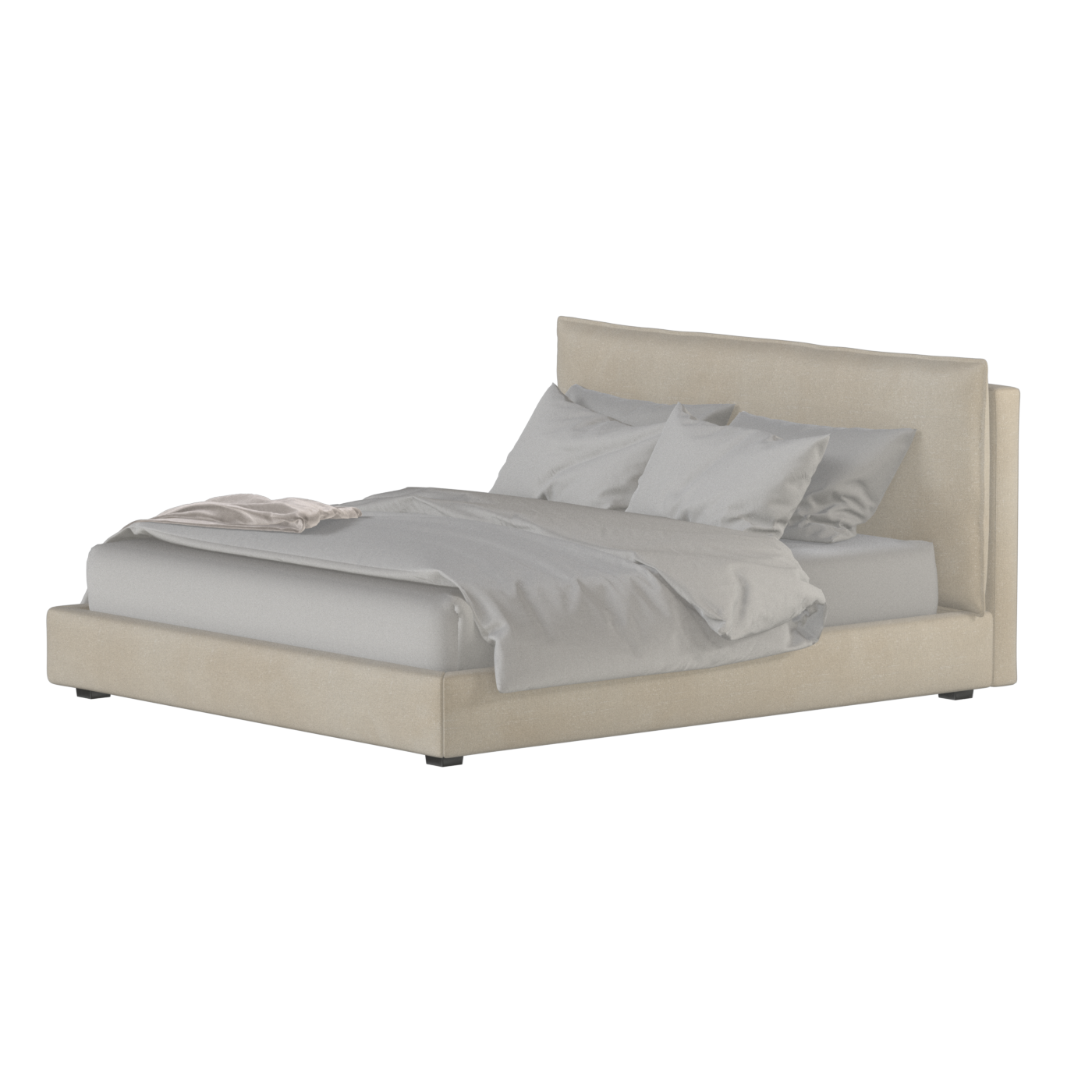 Thea Upholstered Double Bed with Clean Headboard