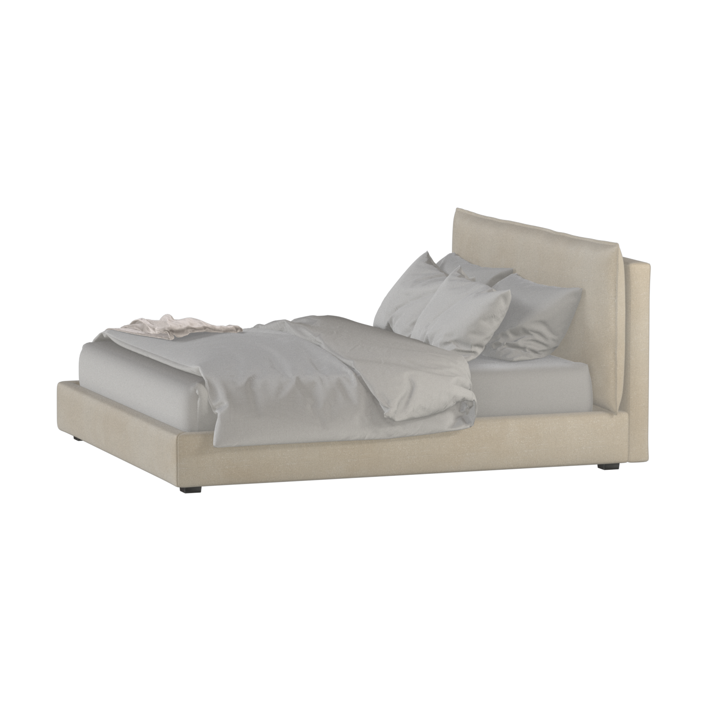 Thea Upholstered Double Bed with Clean Headboard
