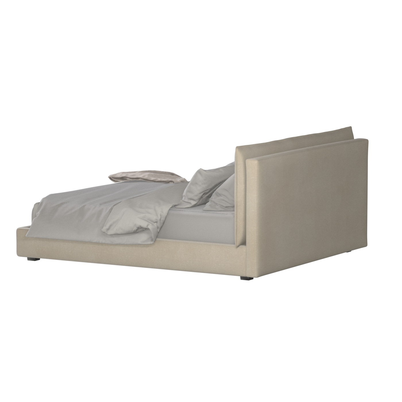 Thea Upholstered Double Bed with Clean Headboard