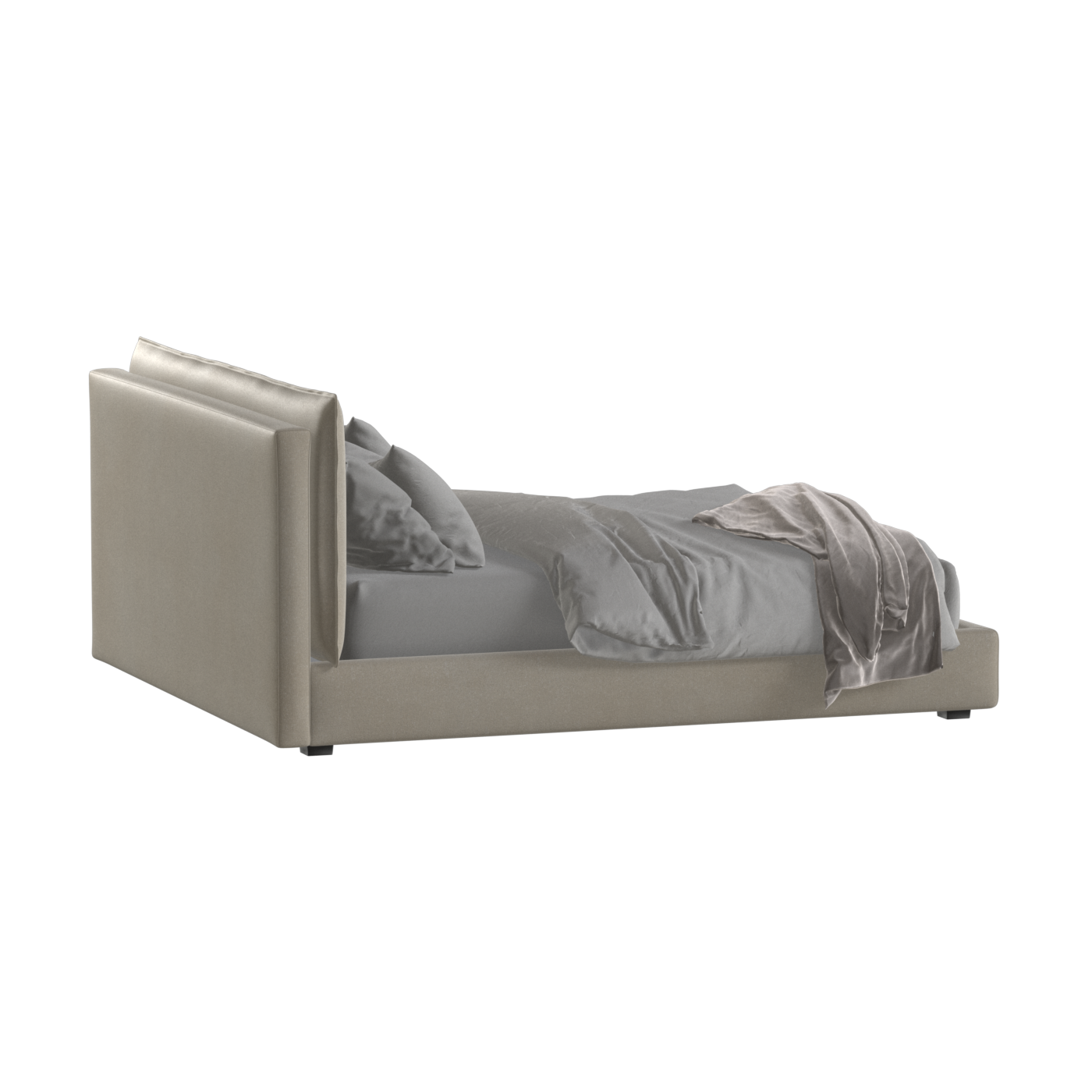 Thea Upholstered Double Bed with Clean Headboard
