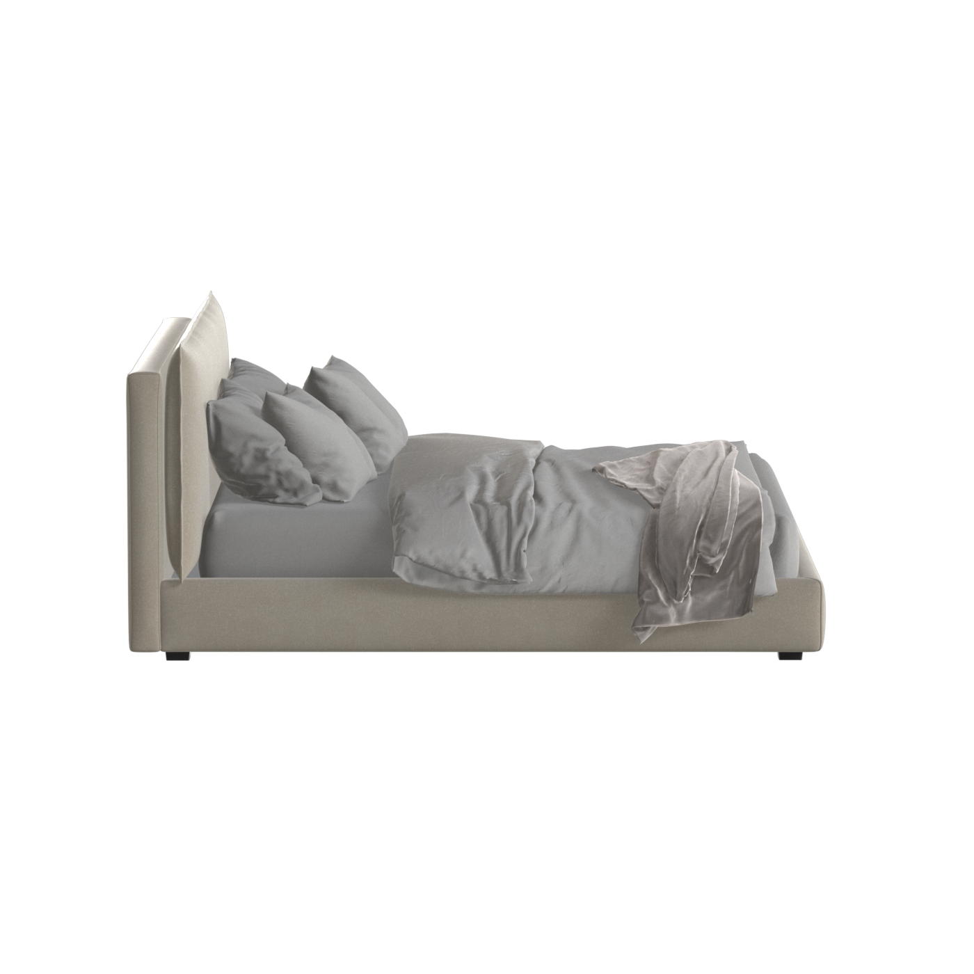 Thea Upholstered Double Bed with Clean Headboard