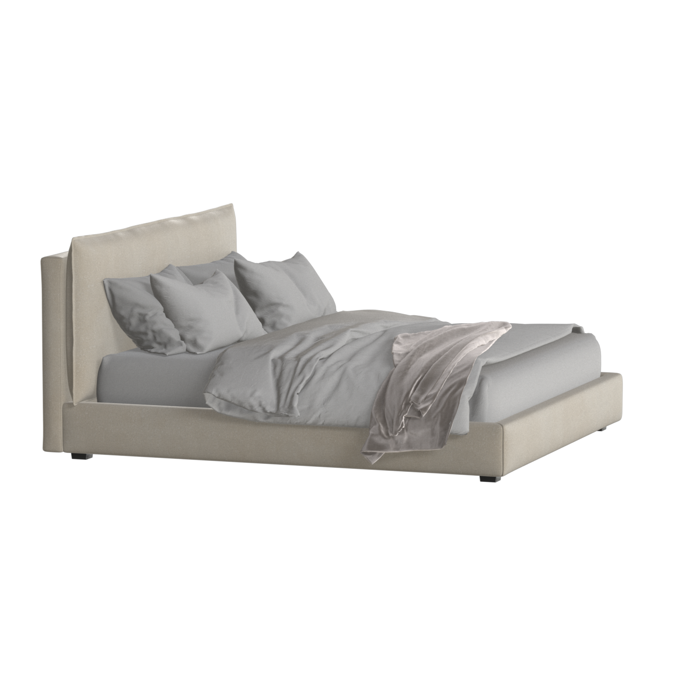 Thea Upholstered Double Bed with Clean Headboard
