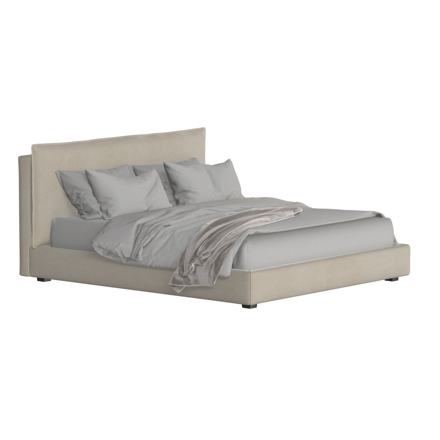 Thea Upholstered Double Bed with Clean Headboard
