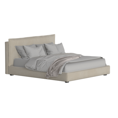 Thea Upholstered Double Bed with Clean Headboard